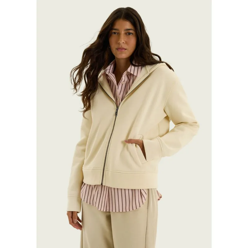 Jaqueta Feminina Em Moletom - Off white XG