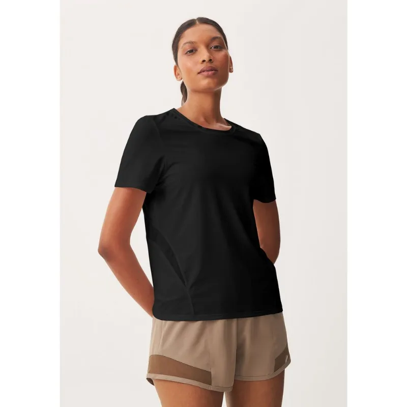 Camiseta Esportiva Feminina Básica Com Tule - Preto XG