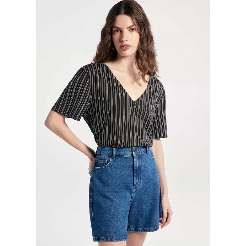 Blusa Feminina Em Viscose Estampada - Marrom M