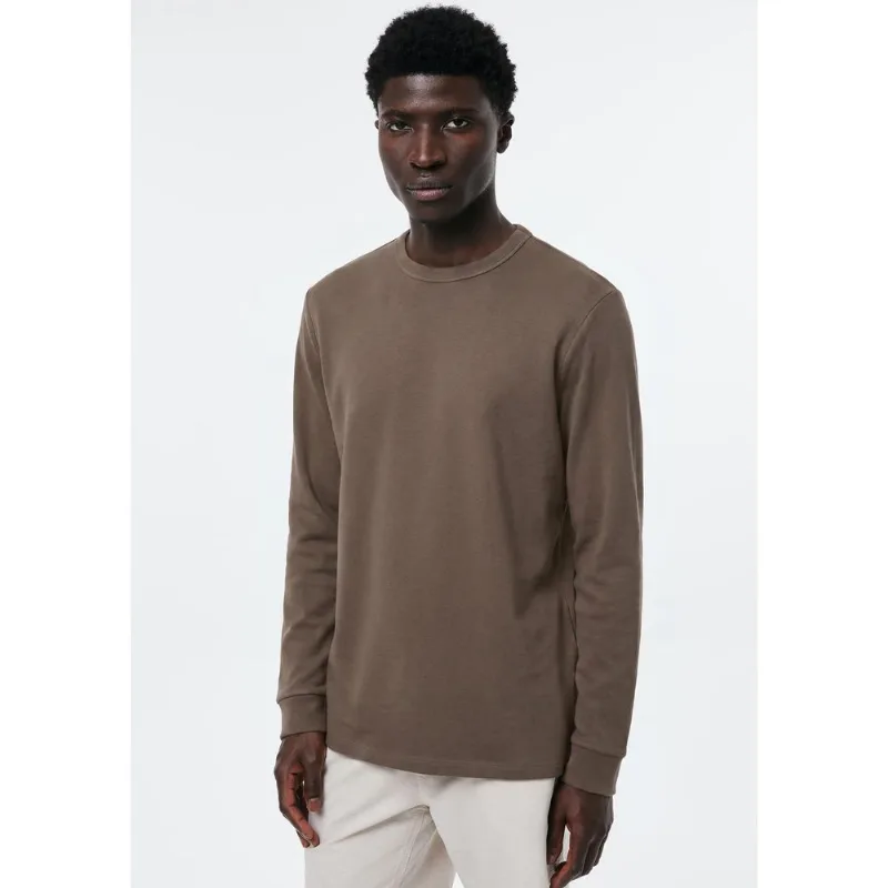 Camiseta Masculina Manga Longa Em Algodão Peruano - Marrom M