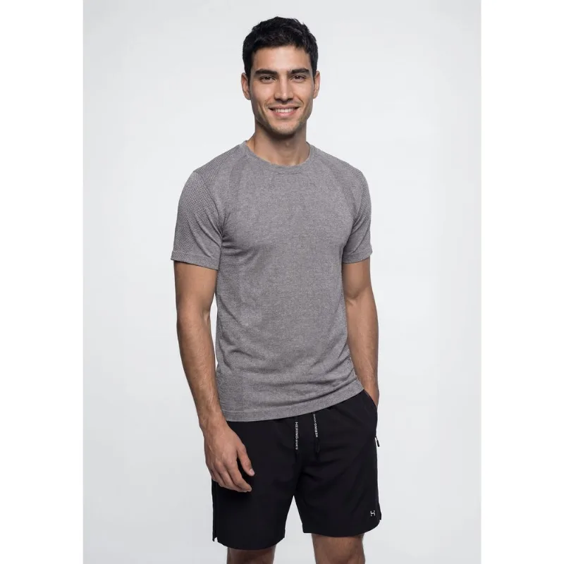 Camiseta Esportiva Masculina Texturizada Sem Costura - Cinza G