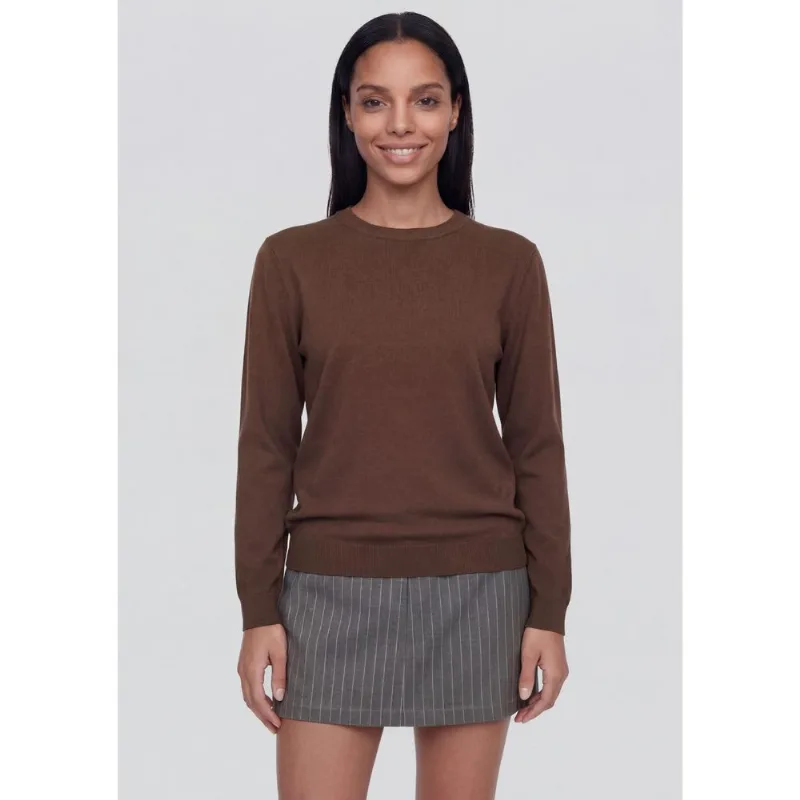 Blusa Feminina Manga Longa Em Tricô - Marrom G