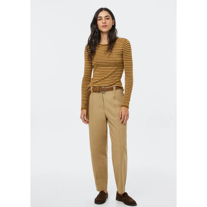 Calça Feminina Carrot Em Tecido Plano - Bege 040
