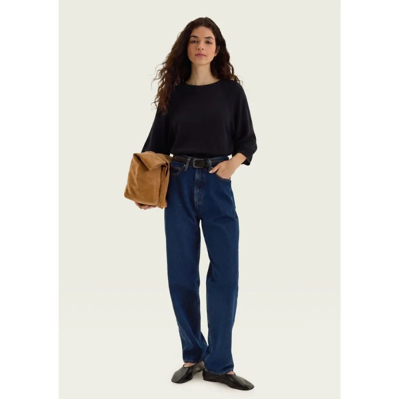 Blusa Feminina Manga 7/8 Em Tricô - Preto G