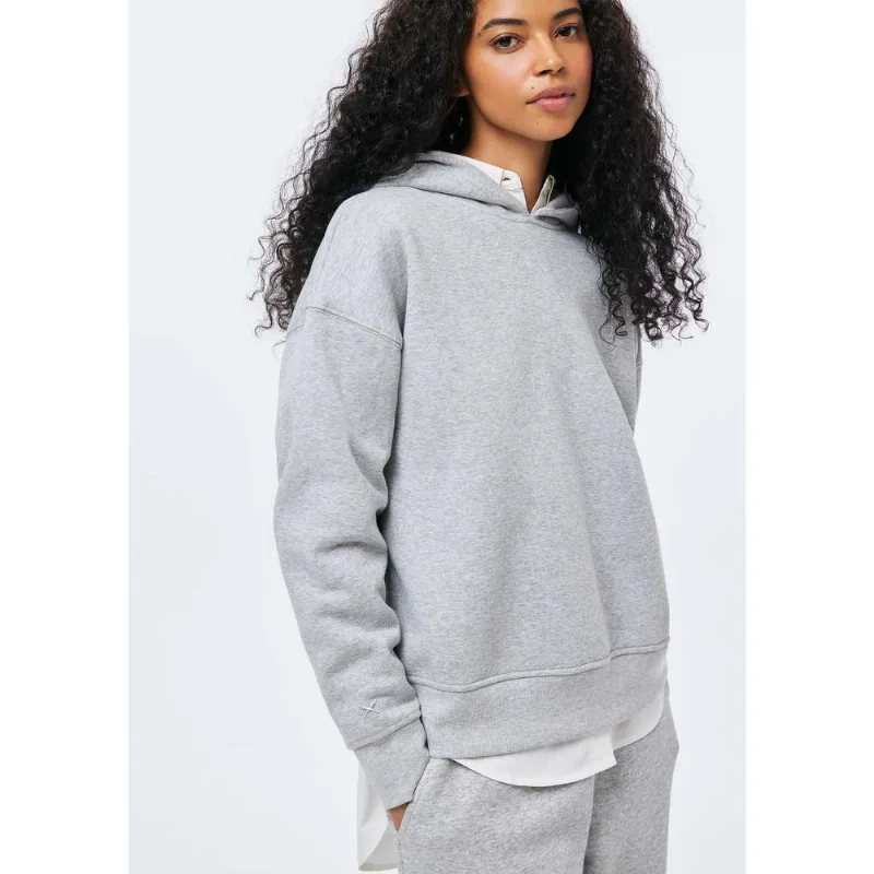 Blusão Feminino Moletom Com Capuz - Cinza XG