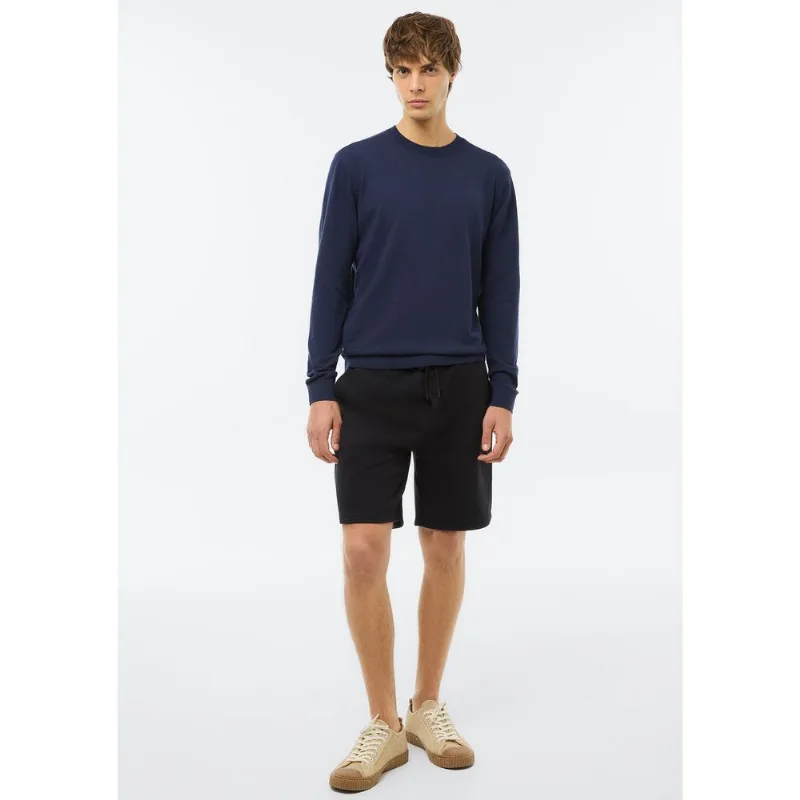 Bermuda Masculina Reta em Moletom - Preto G