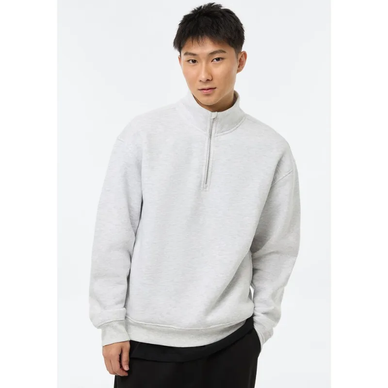 Blusão Masculino Moletom Gola Alta - Cinza EXG