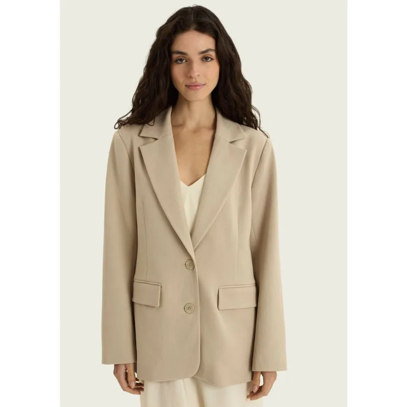 Blazer Feminino Com Ombreira - Bege P