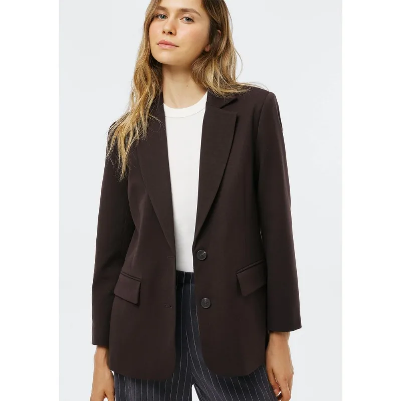 Blazer Feminino Com Ombreira - Marrom M
