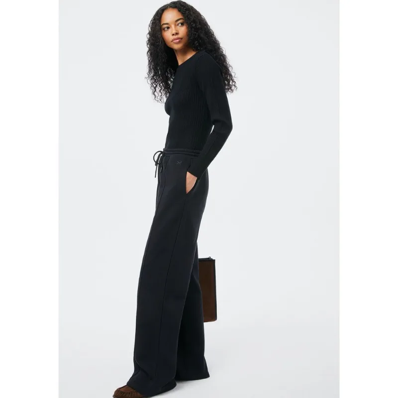 Calça Feminina Pantalona Em Moletom - Preto P