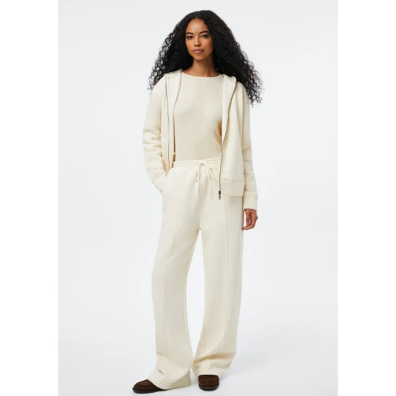 Calça Feminina Pantalona Em Moletom - Off white XG