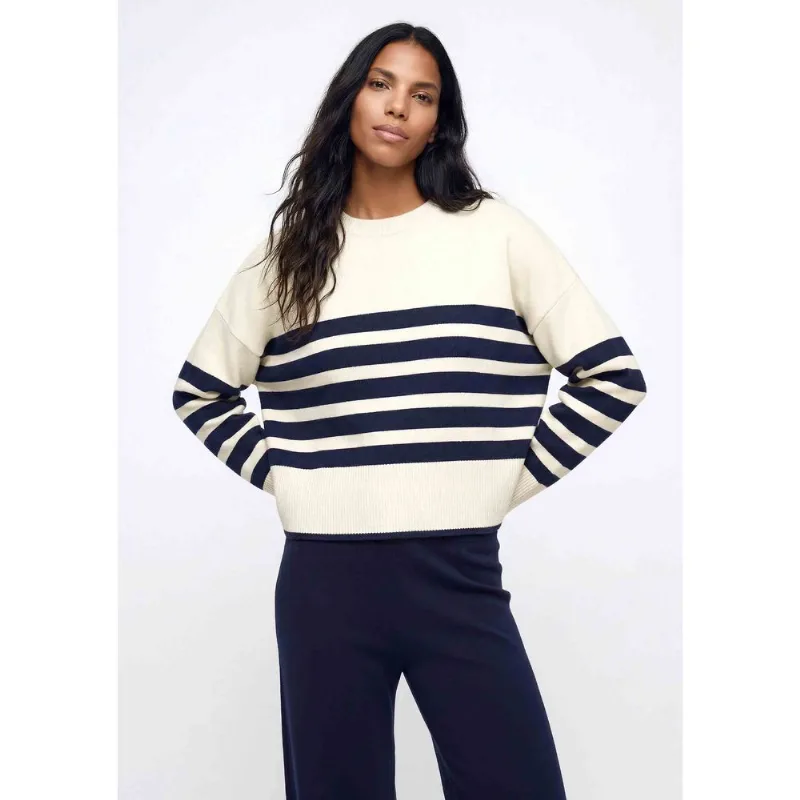 Blusão Feminino Em Tricô Fio Tinto - Off white XG