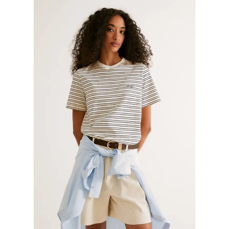 Camiseta Feminina Manga Curta Listrada - Off white M