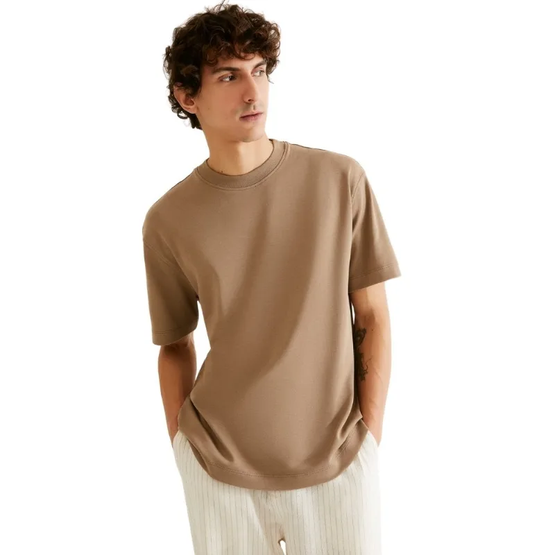 Camiseta Masculina Hering Malha Tech Antiodor 100% Algodão Marrom G (MP)