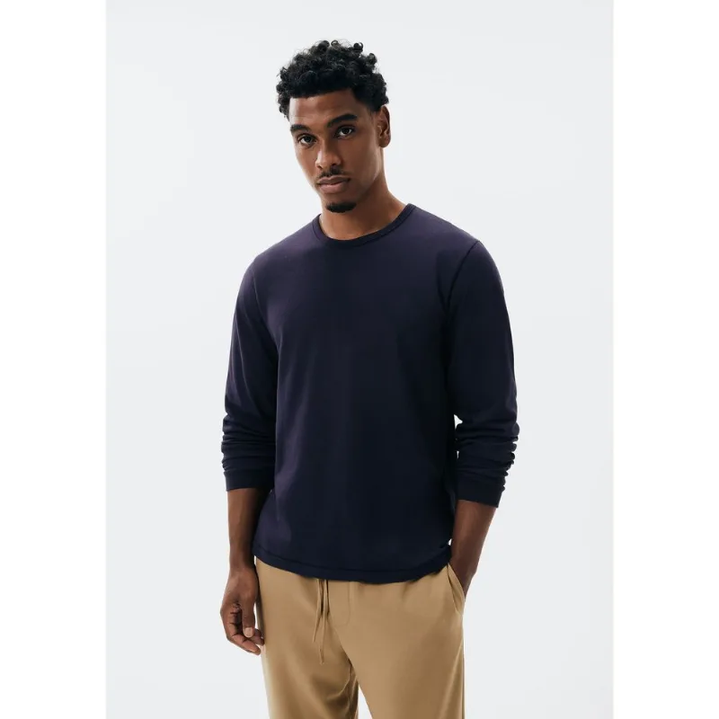 Camiseta Básica Masculina Manga Longa Slim - Azul XP