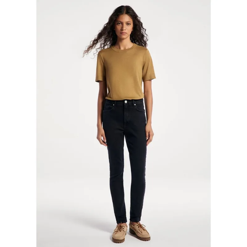 Calça Jeans Feminina Skinny Cintura Média - Preto 040