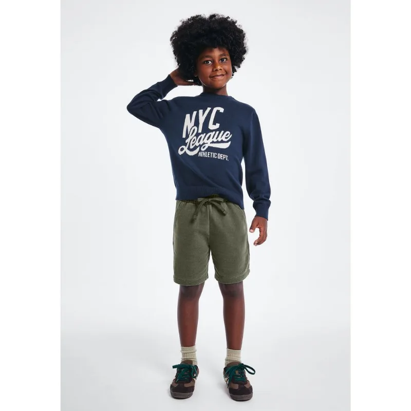 Bermuda Infantil Menino Em Moletom Estonado - Verde 004