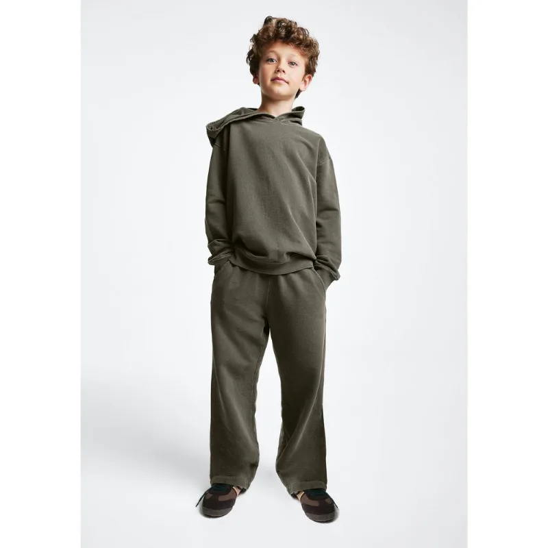 Calça Infantil Menino Reta Em Moletom Estonado - Verde 016