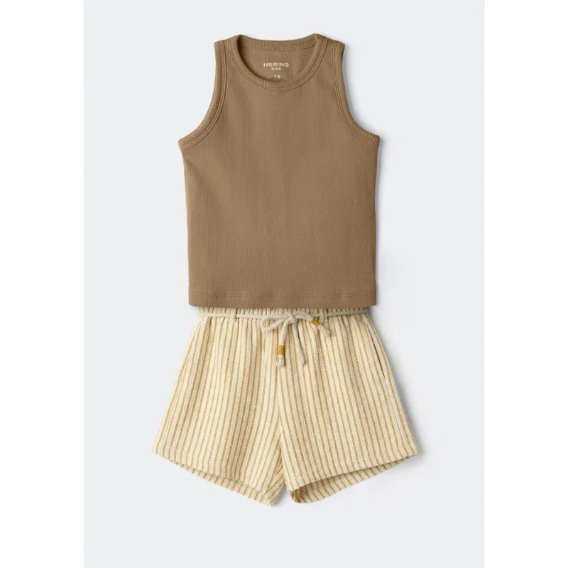 Conjunto Infantil Menina Em Fio Tinto - Off white 004