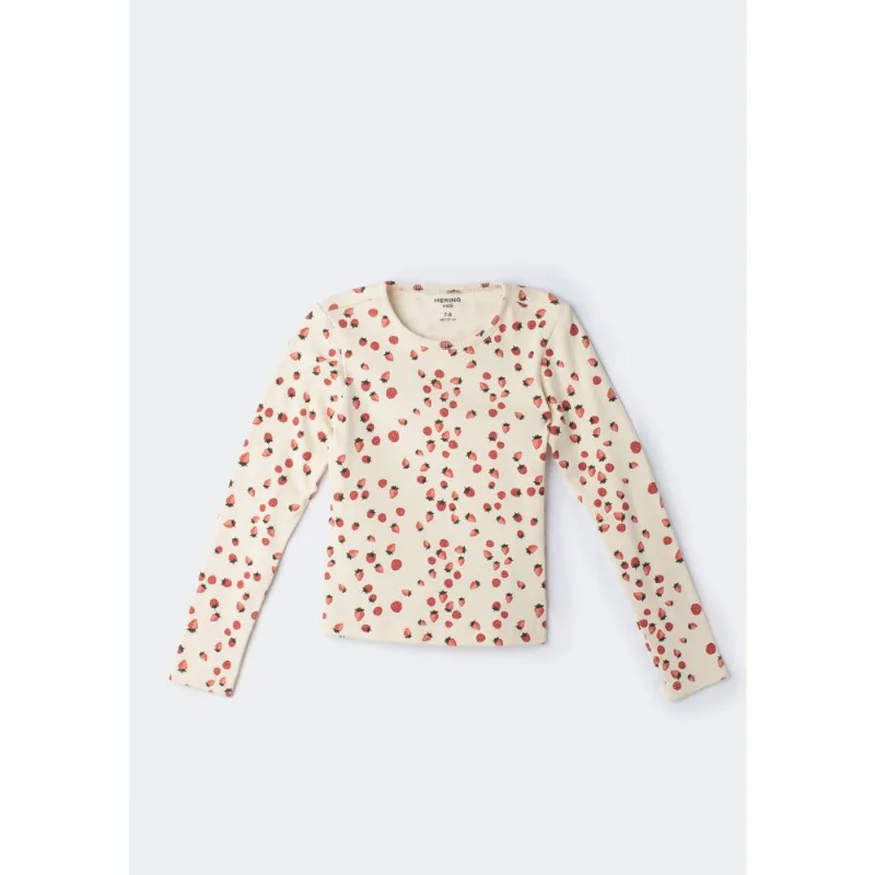 Blusa Infantil Menina Manga Longa Em Ribana - Creme 006