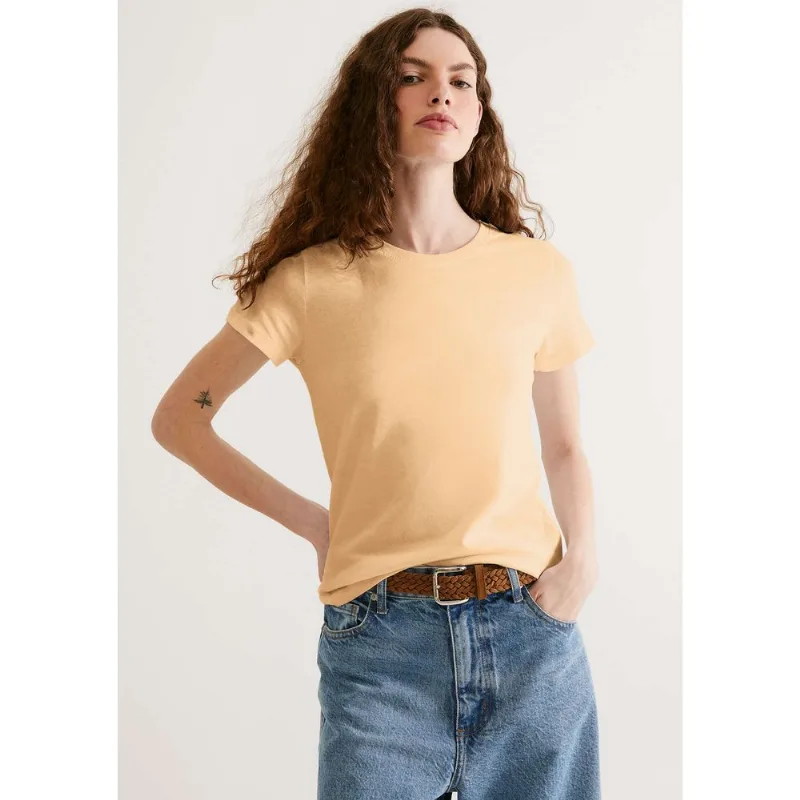 Camiseta Básica Feminina Slim World - Amarelo EXG
