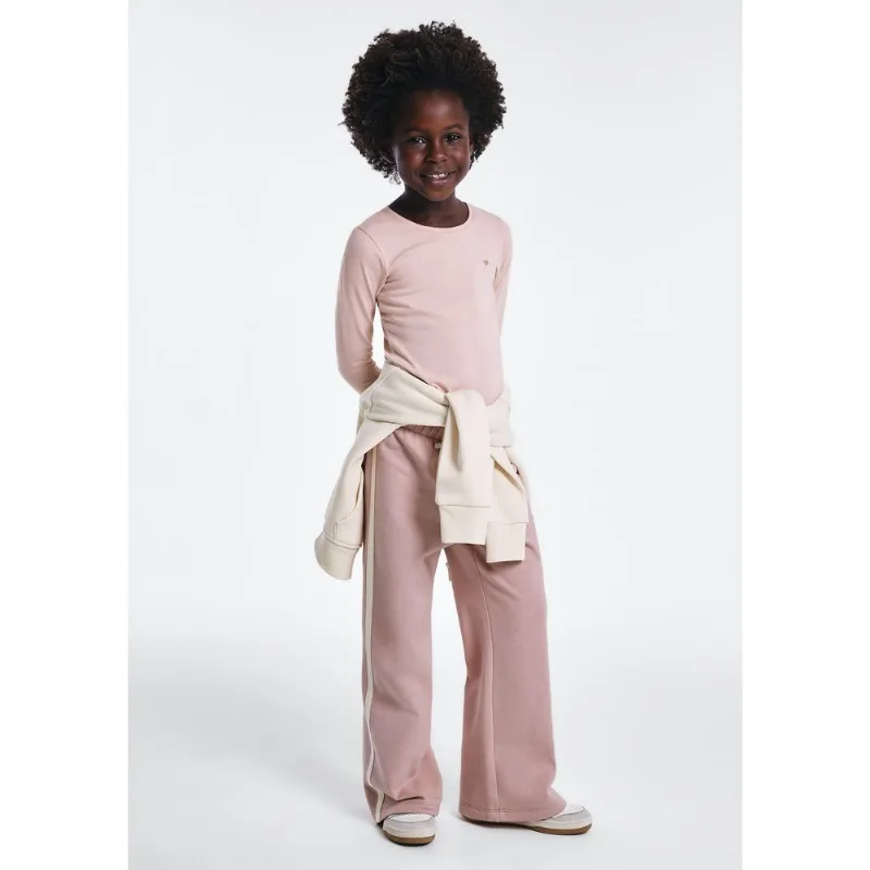Calça Wide Leg Infantil Menina Em Moletom - Rosa 014