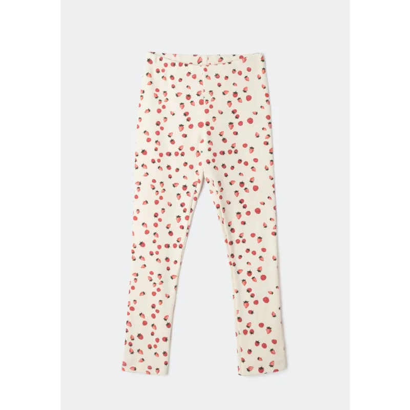 Calça Legging Infantil Menina Estampada - Creme 006
