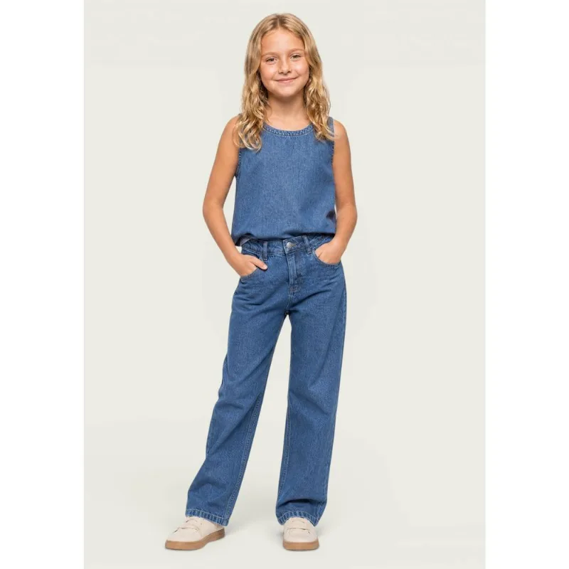 Calça Jeans Infantil Menina Ballon - Azul 016