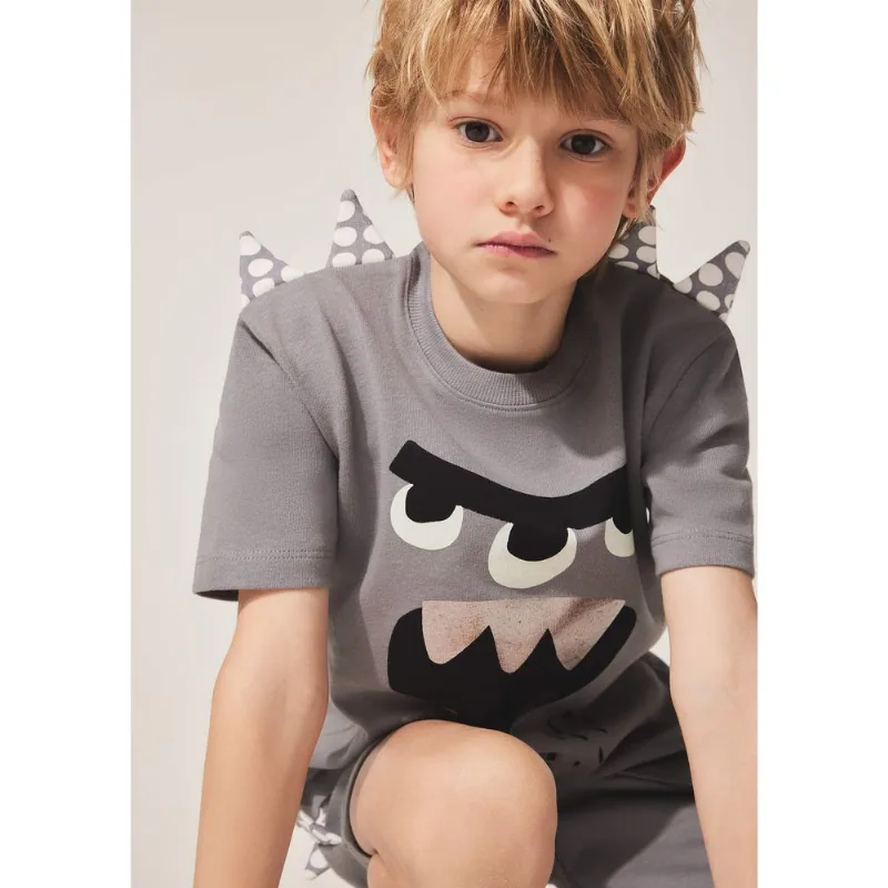 Conjunto Fantasia Infantil Menino Monstrinho Halloween - Cinza 012