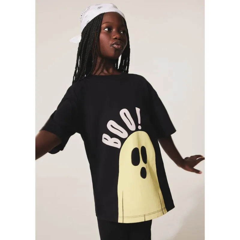 Camiseta Infantil Unissex Fantasma Halloween - Preto 012