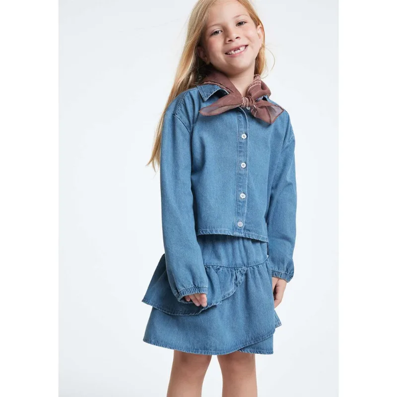 Camisa Jeans Infantil Menina - Azul 008