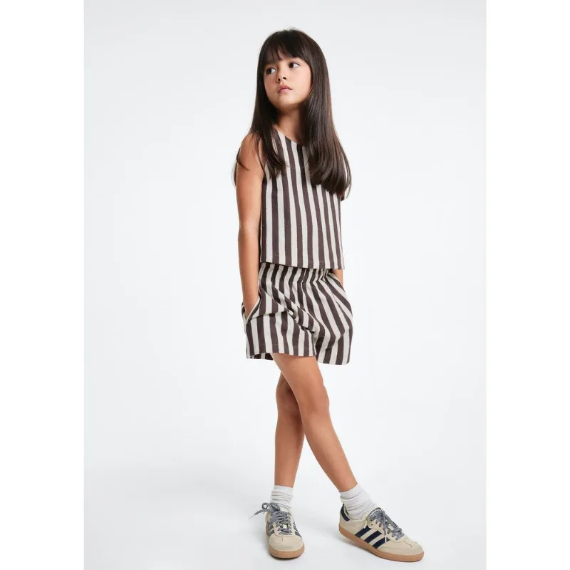 Conjunto Infantil Menina Fio Tinto Texturizado - Marrom 004