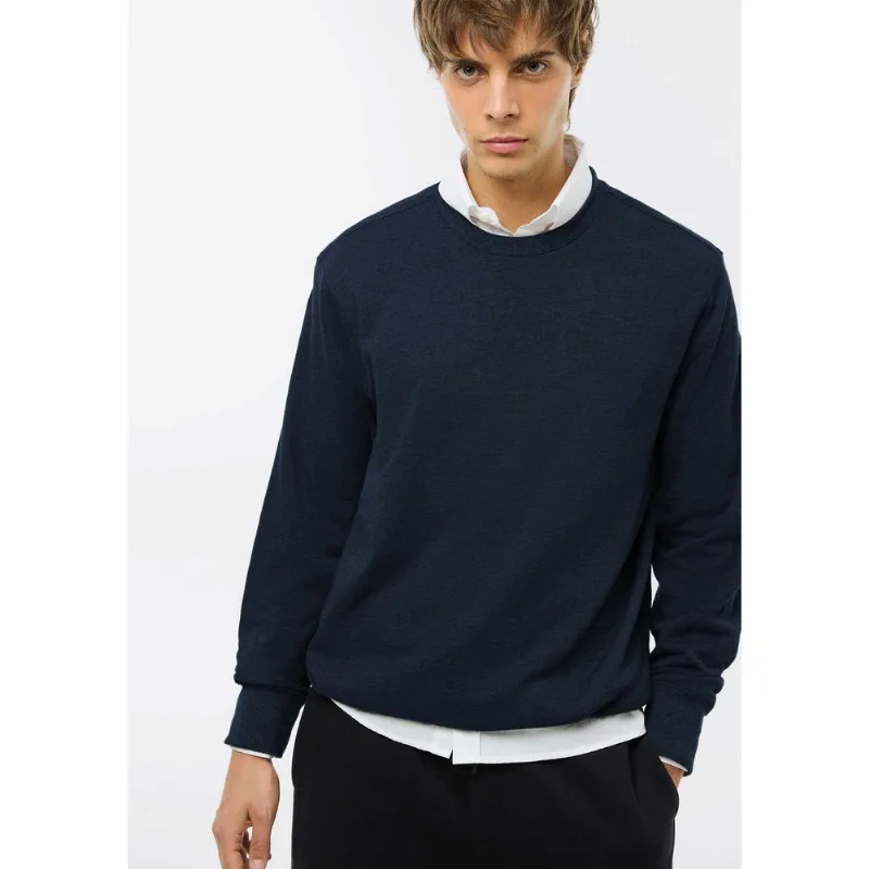 Blusão Básico Masculino Comfort Em Moletom Peluciado - Azul M