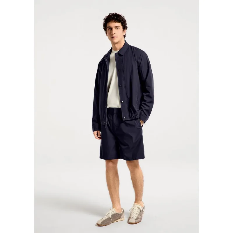 Bermuda Masculina Reta Em Tecido Tech - Azul 040