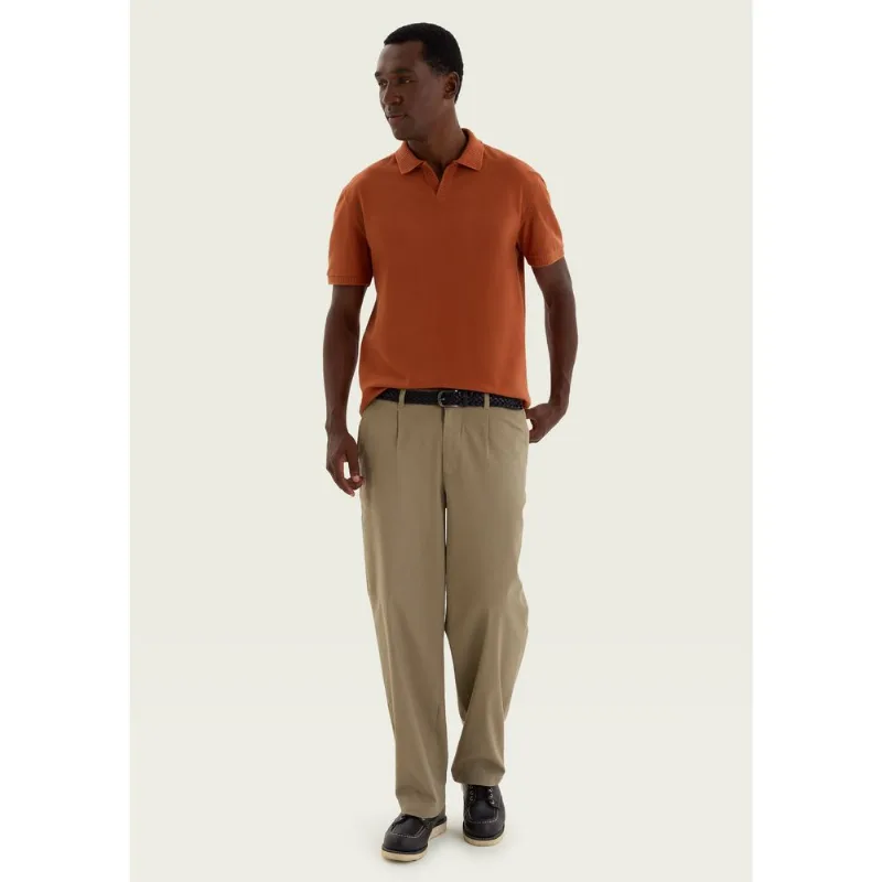 Calça Masculina Reta Em Sarja - Marrom 050