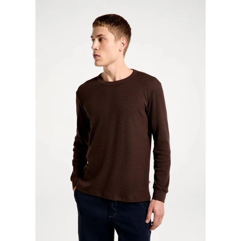 Camiseta Masculina Manga Longa Em Malha Thermal - Marrom XXG