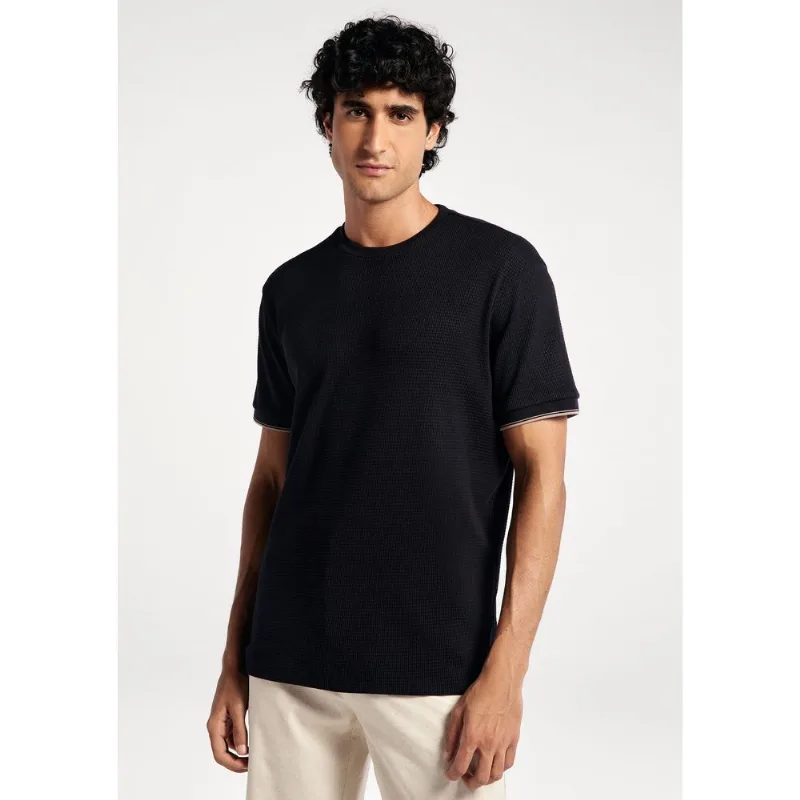 Camiseta Masculina Manga Curta Em Malha Thermal - Preto G