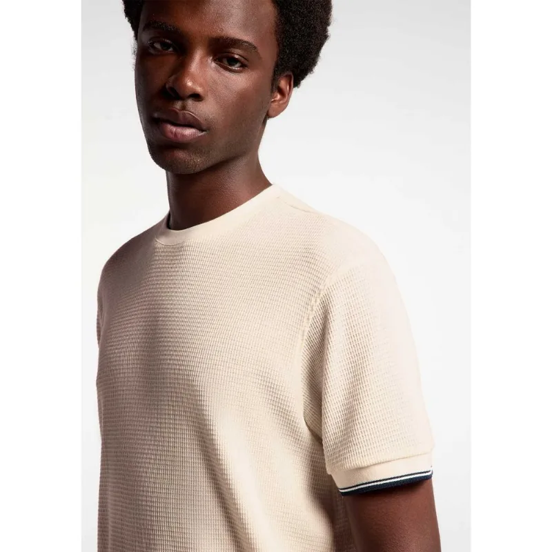Camiseta Masculina Manga Curta Em Malha Thermal - Bege G