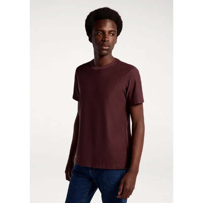 Camiseta Masculina Manga Curta Texturizada - Vinho XXG