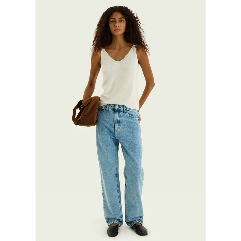 Calça Jeans Feminina Reta Cintura Baixa - Azul 042