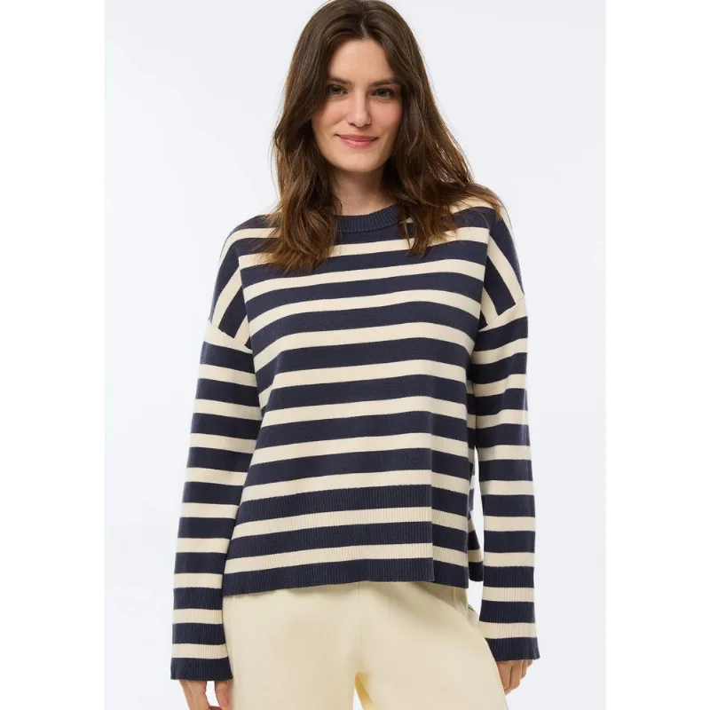 Blusão Feminino Em Tricô Fio Tinto - Azul P