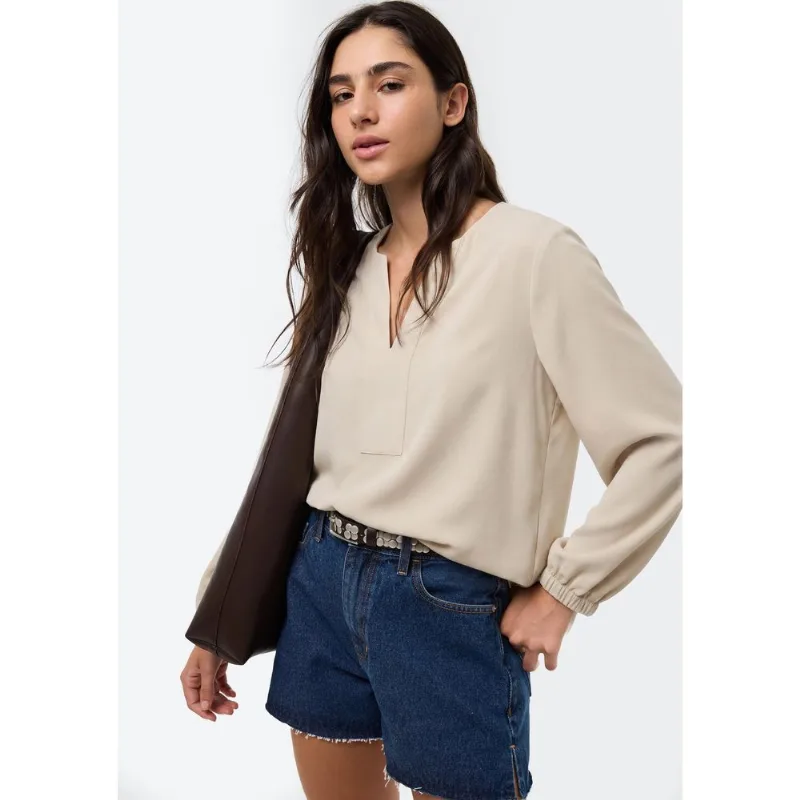 Blusa Feminina Manga 7/8 Em Viscose - Creme M