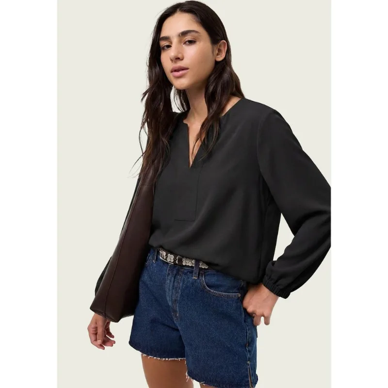 Blusa Feminina Manga 7/8 Em Viscose - Preto G