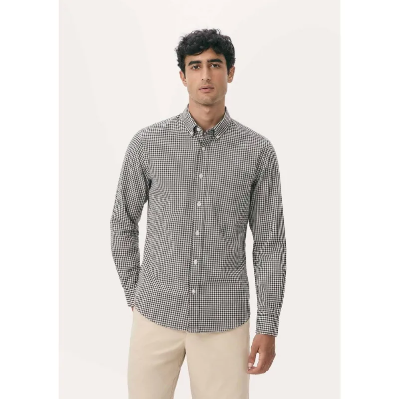 Camisa Básica Masculina Manga Longa Fio Tinto - Azul G