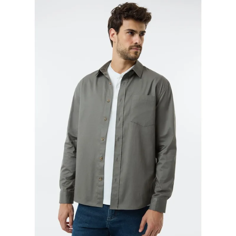 Camisa Masculina Comfort Em Sarja - Verde XG