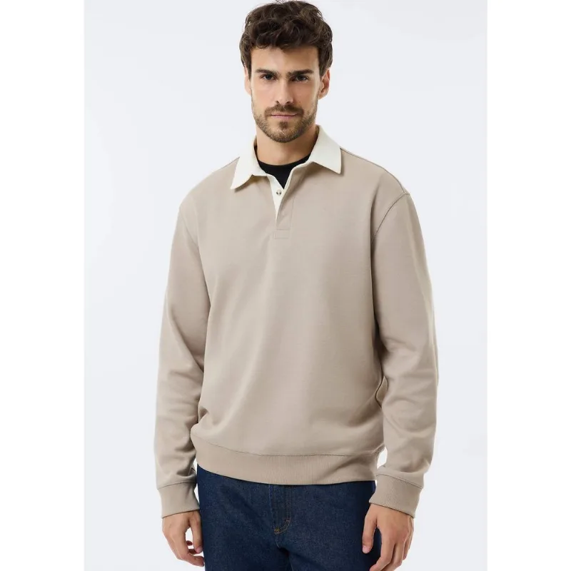 Blusão Masculino Polo Em Algodão - Bege M