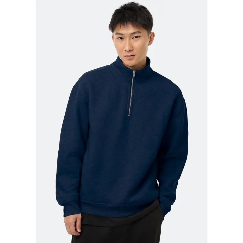 Blusão Masculino Moletom Gola Alta - Azul XXG