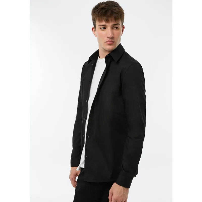 Camisa Masculina Em Tricoline - Preto XG