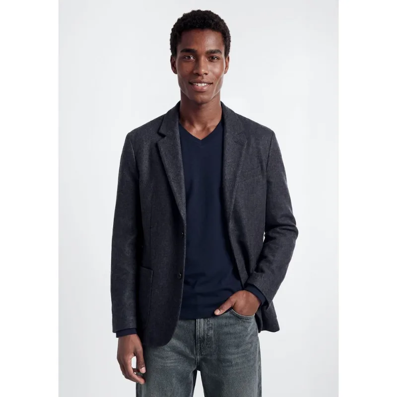 Blazer Masculino Em Tecido Plano - Azul XXG