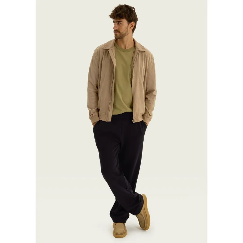 Calça Masculina Reta Em Moletom Fleece - Preto M